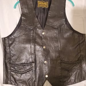 Genuine leather motorcycle vest